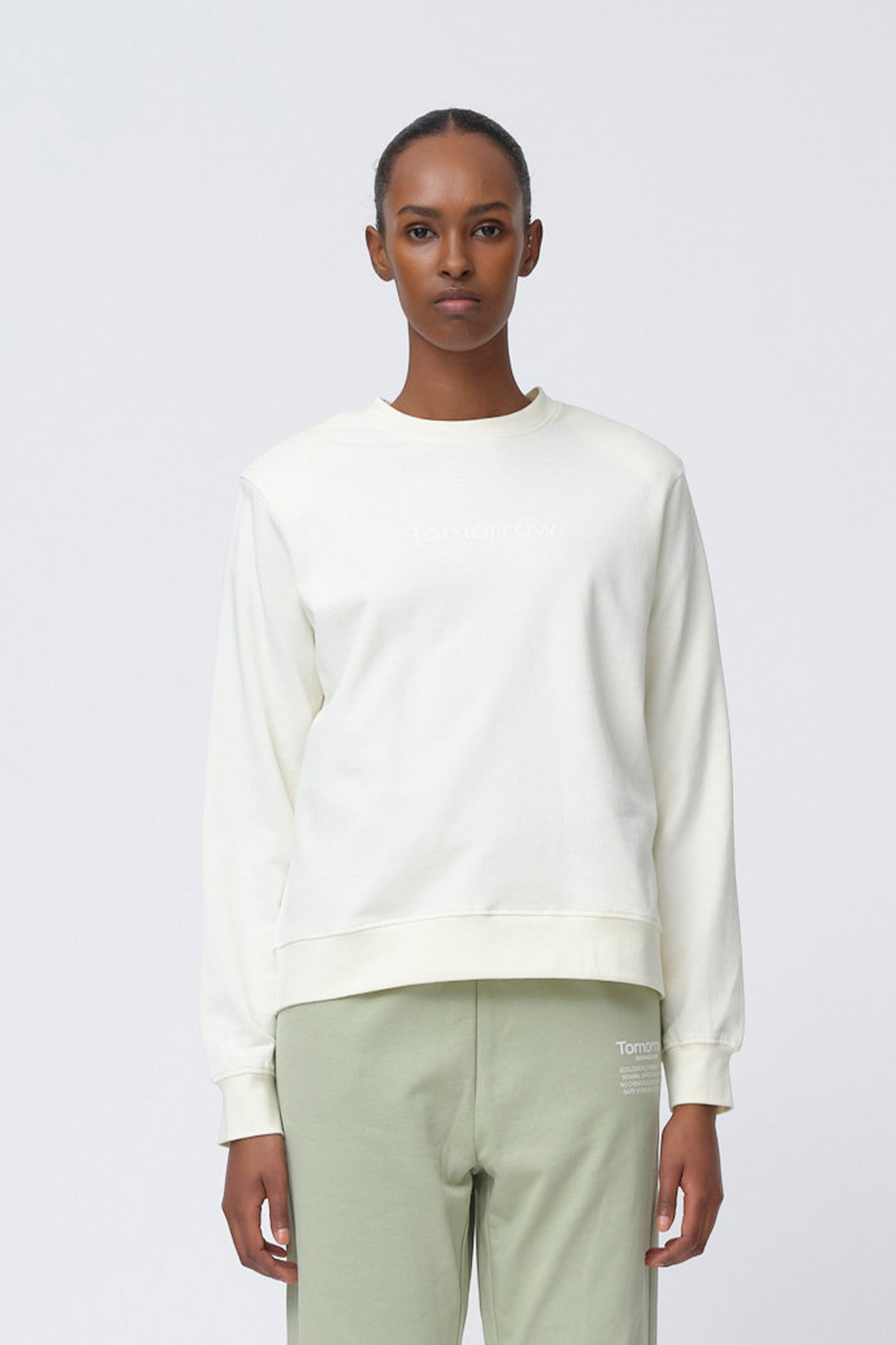 Tomorrow Casual Shoulder Pad Sweat Shirts & Blouses 03 Ecru