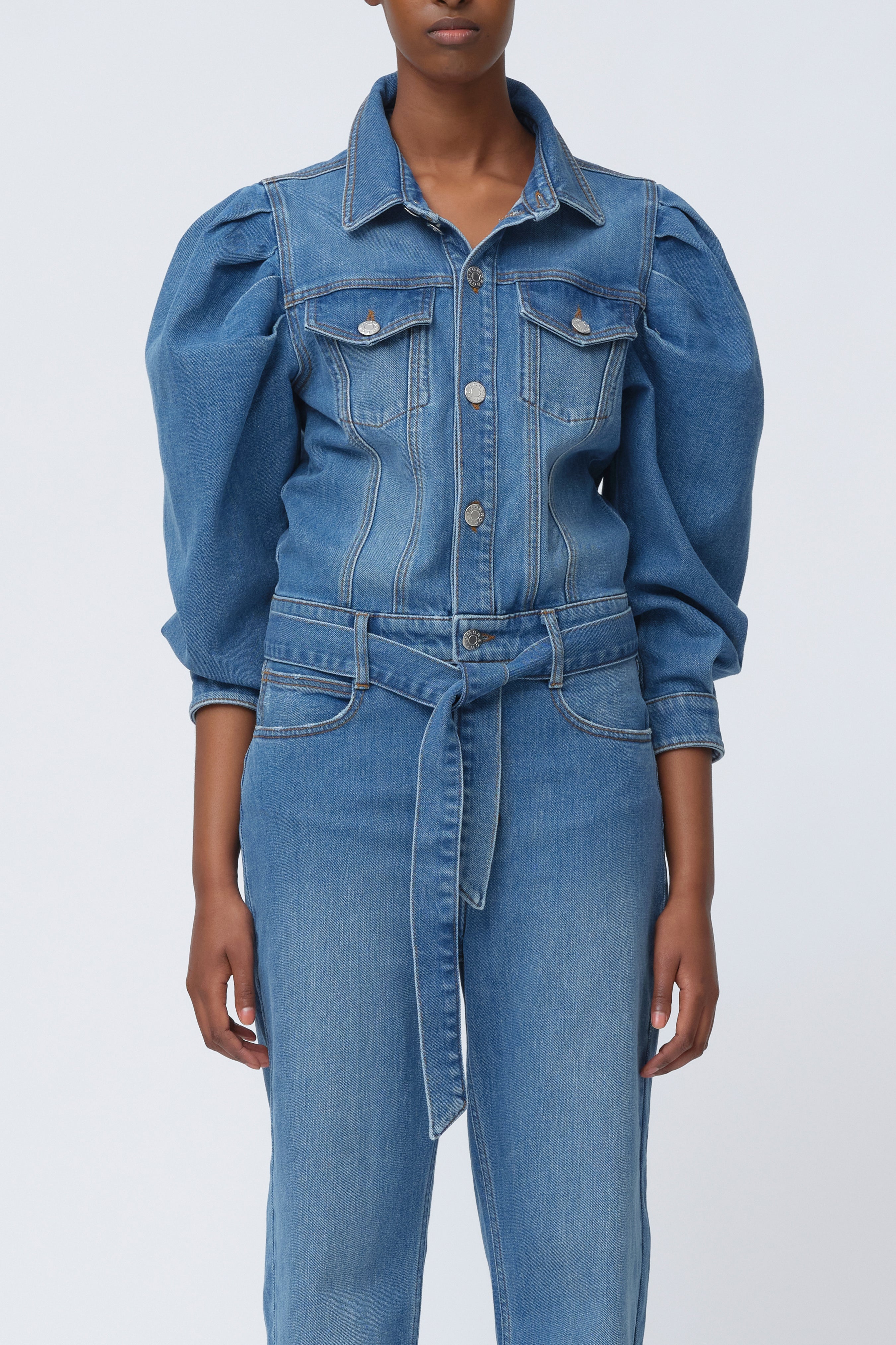 Tomorrow Ewa LS Puff Jumpsuit Wash Iowa Jeans & Pants 51 Denim blue