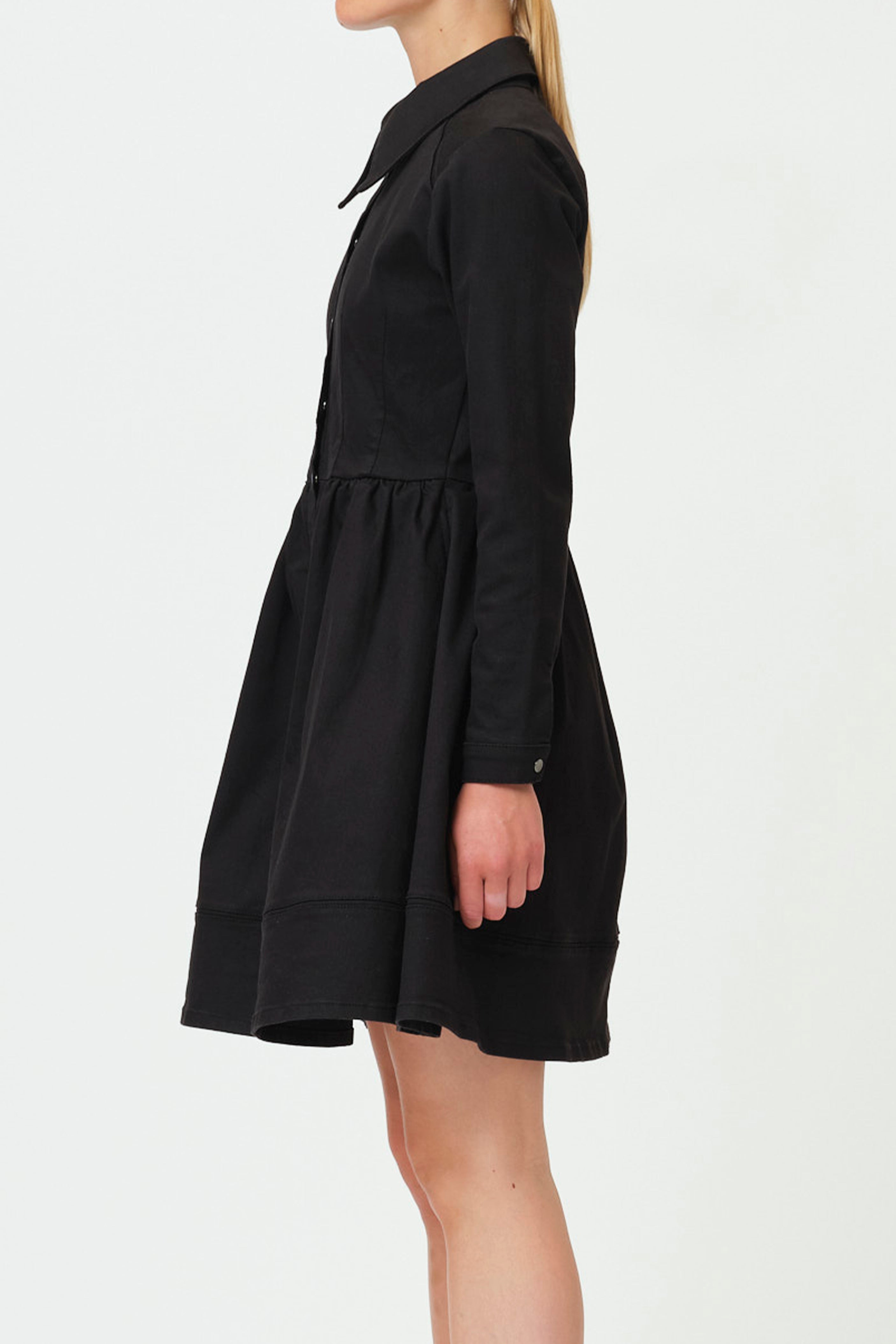 Brown Balloon Dress Clean Black