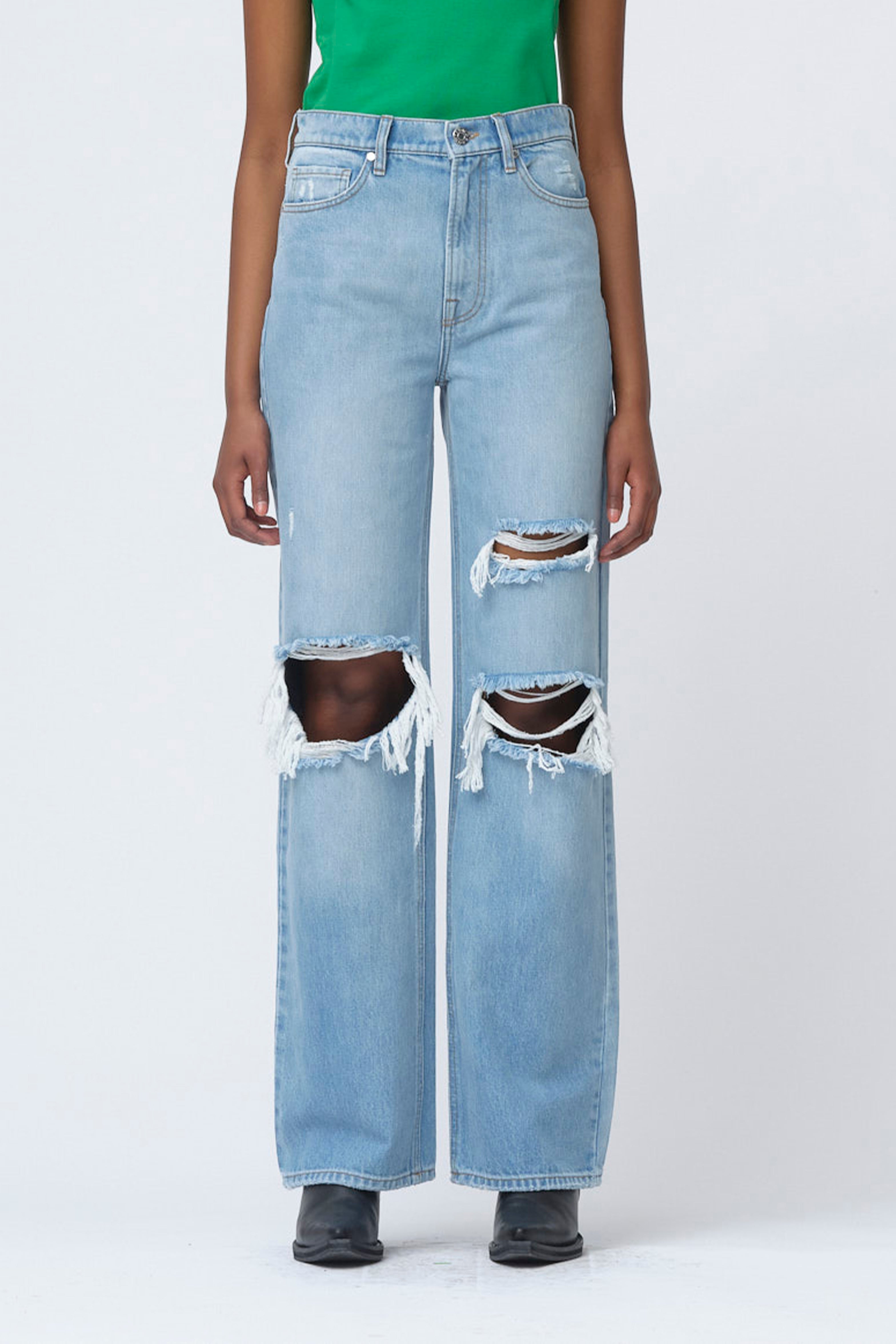 Tomorrow Brown Straight Jeans Wash San Remo Ribbed Dist. Jeans & Pants 51 Denim blue