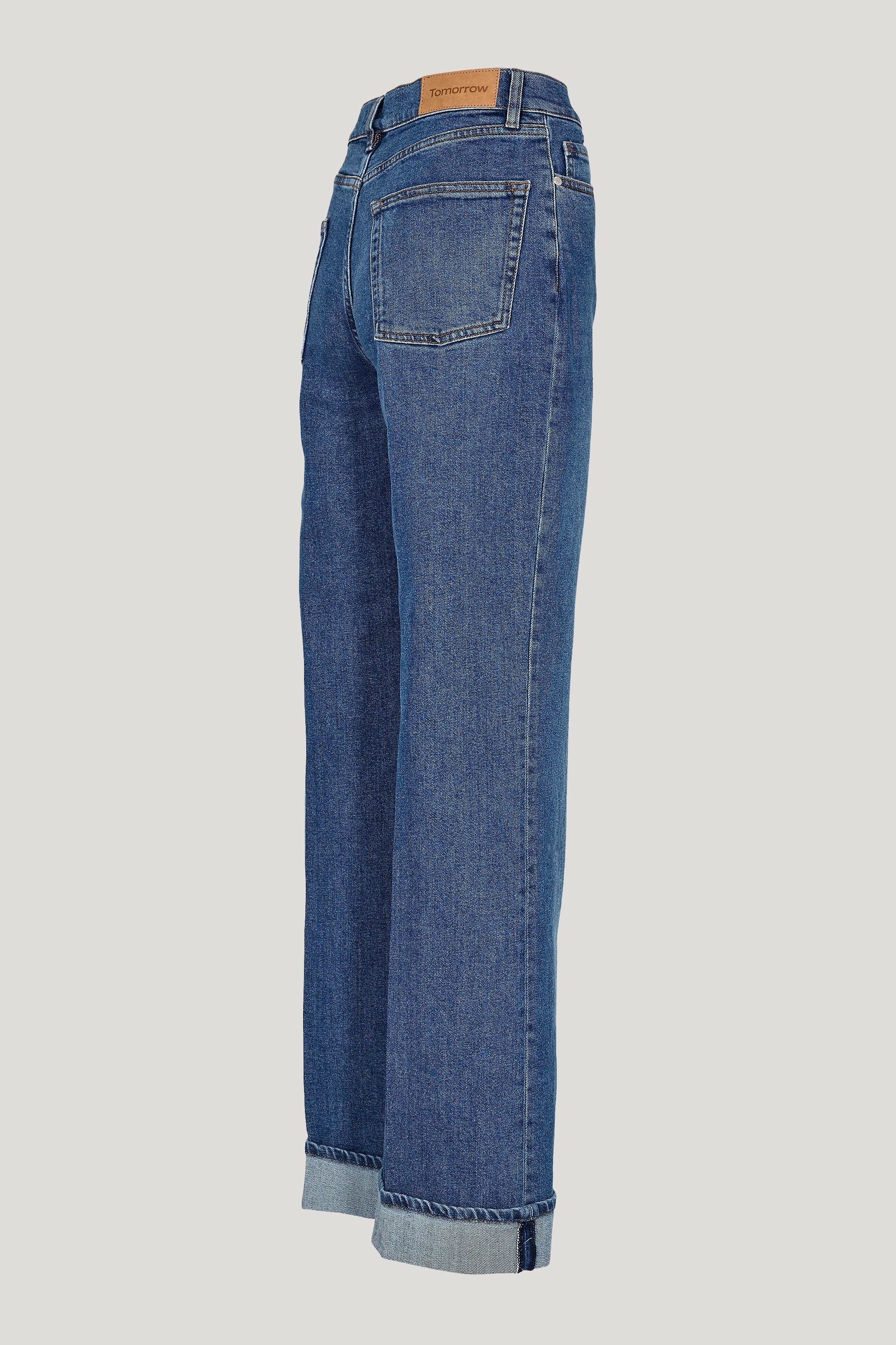 Brown Turn-up Jeans Dark Iowa