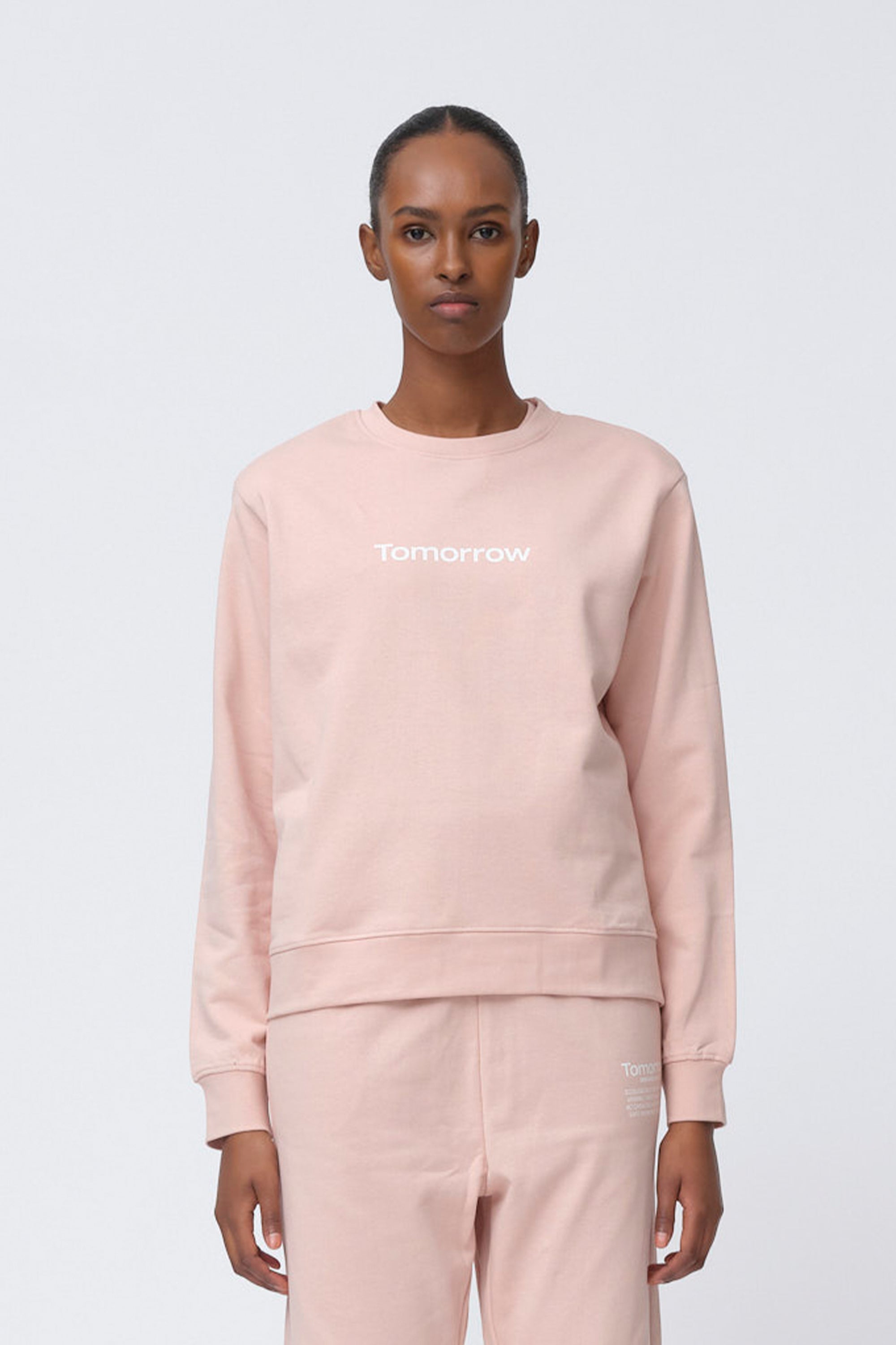 Tomorrow Casual Shoulder Pad Sweat Shirts & Blouses 306 Pale Rose