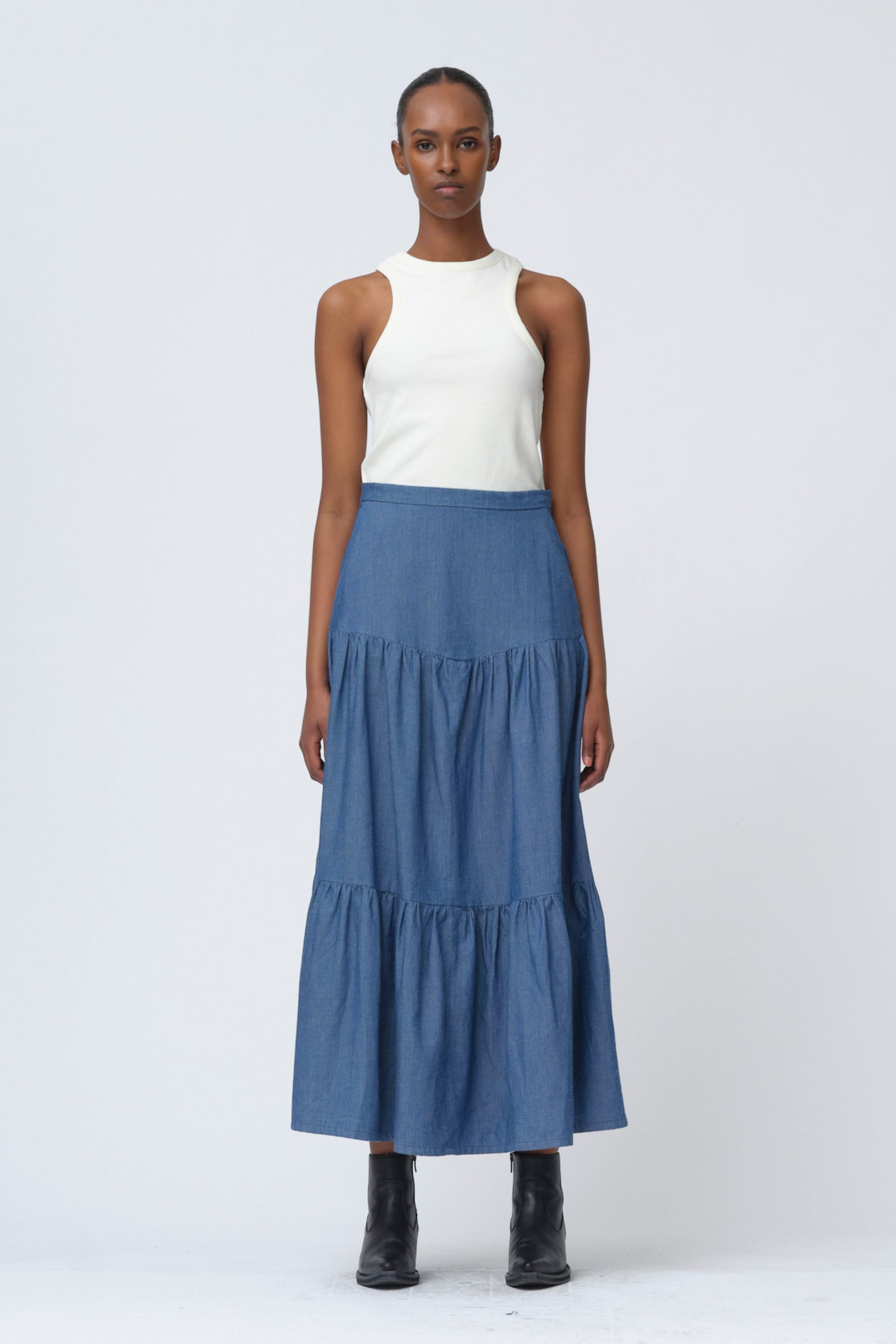 Ewa Boheme Long Skirt Real Indigo