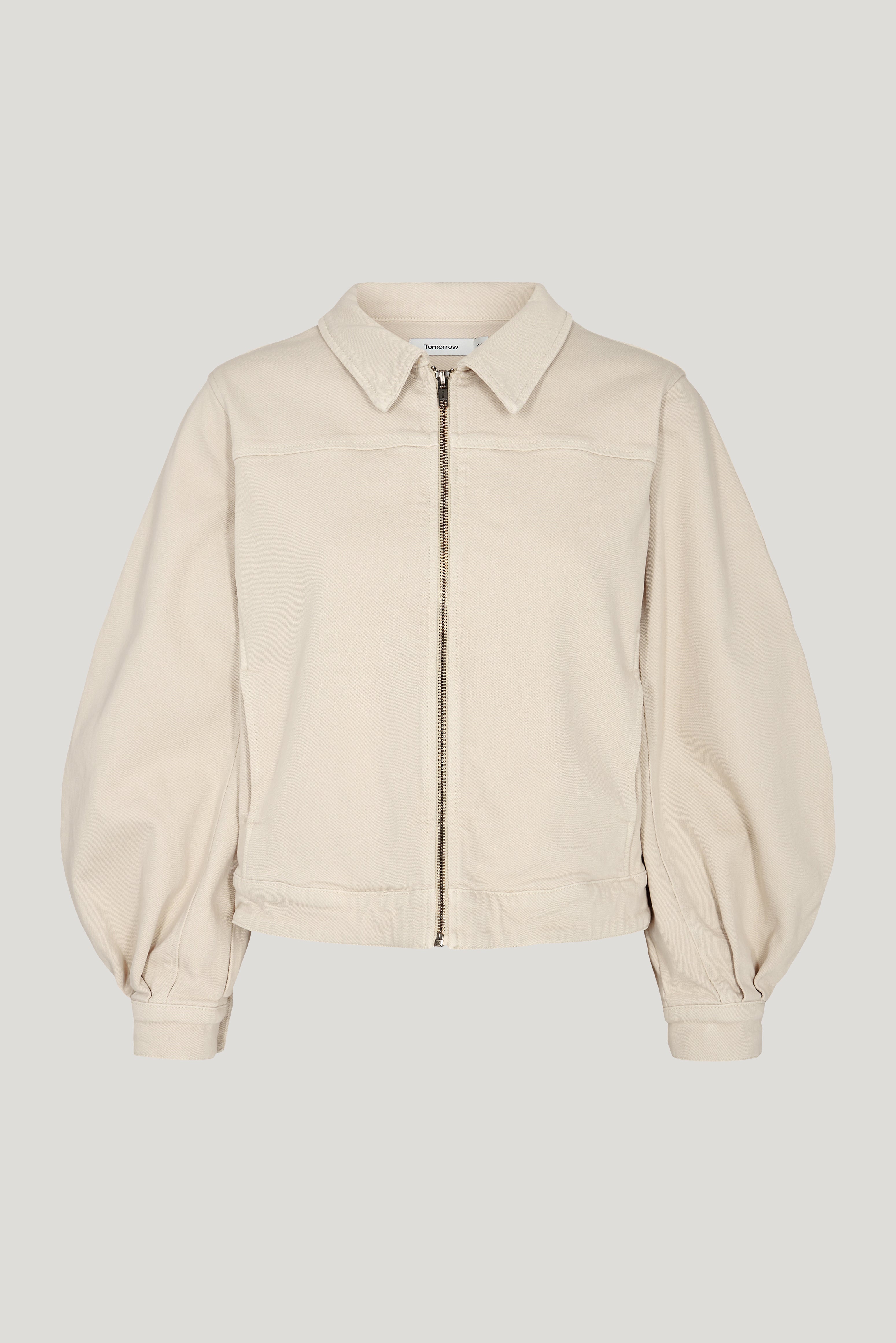 Greta Zip Denim Jacket Caffe Crema