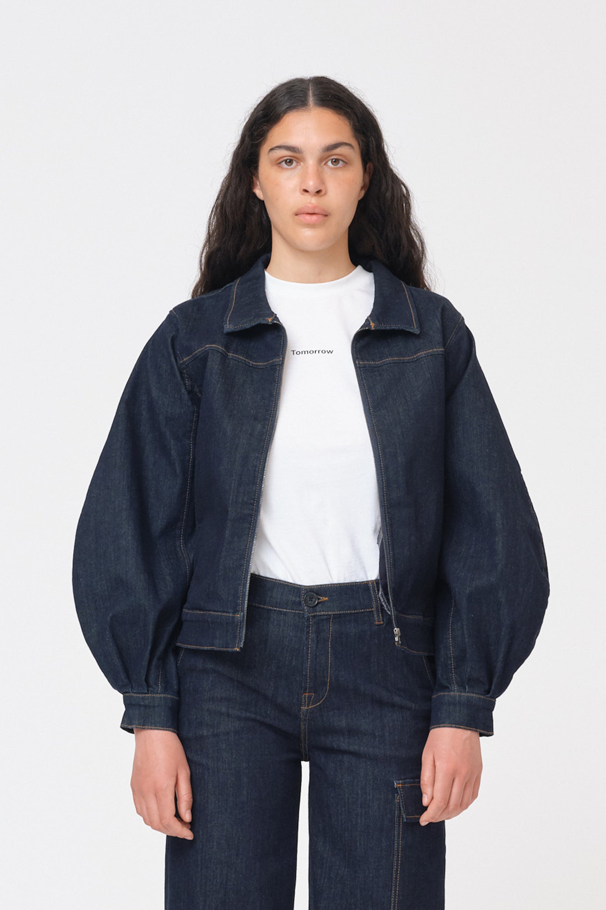 Tomorrow Greta Zip Jacket wash Raw Indigo Coats & Jackets 51 Denim blue