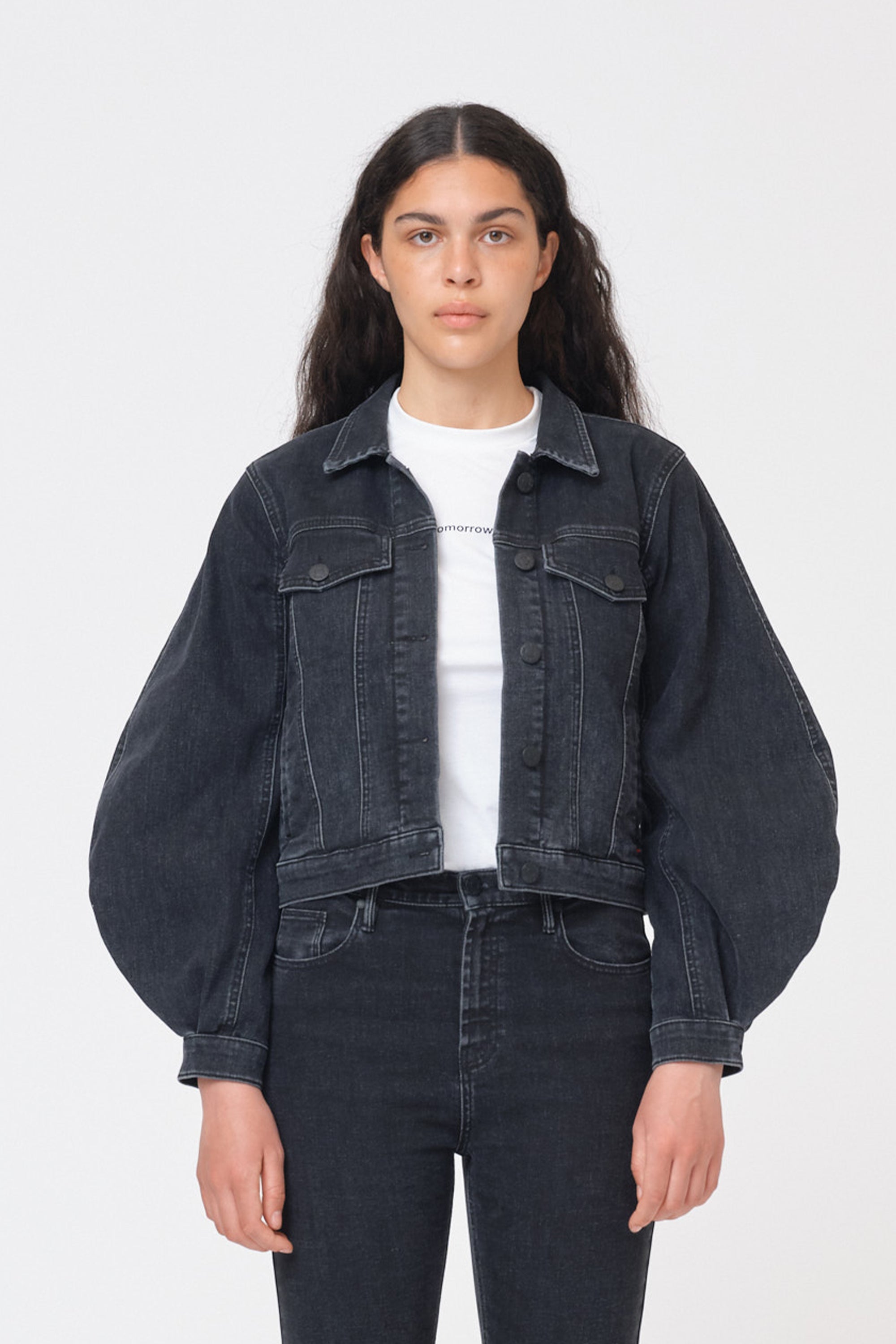 Tomorrow Kersee Puff Bubble Sleeve Jacket wash Original Black Coats & Jackets 9 Black