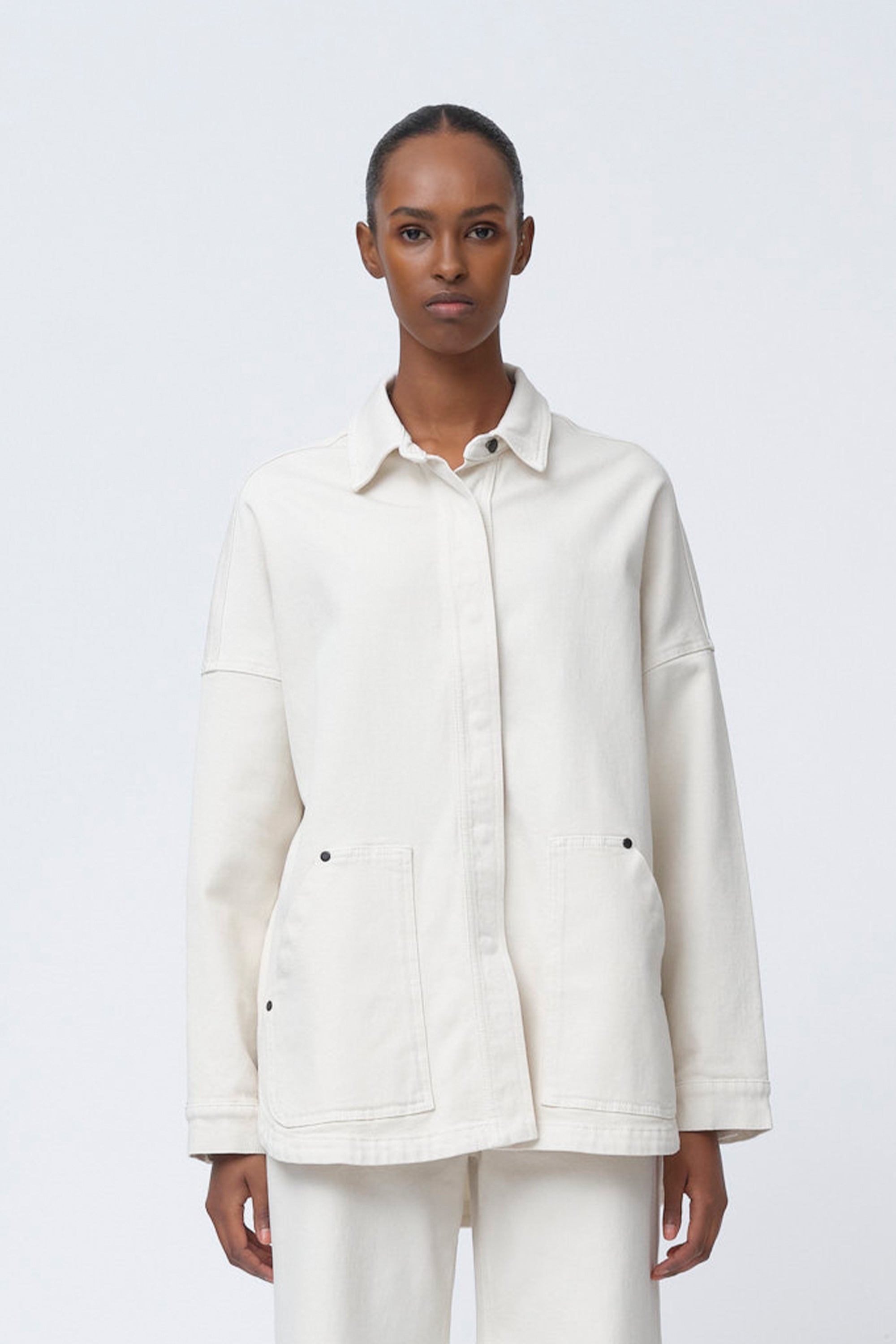 Tomorrow Stella Oversize Shirt Wash Soft Ecru Shirts & Blouses 03 Ecru