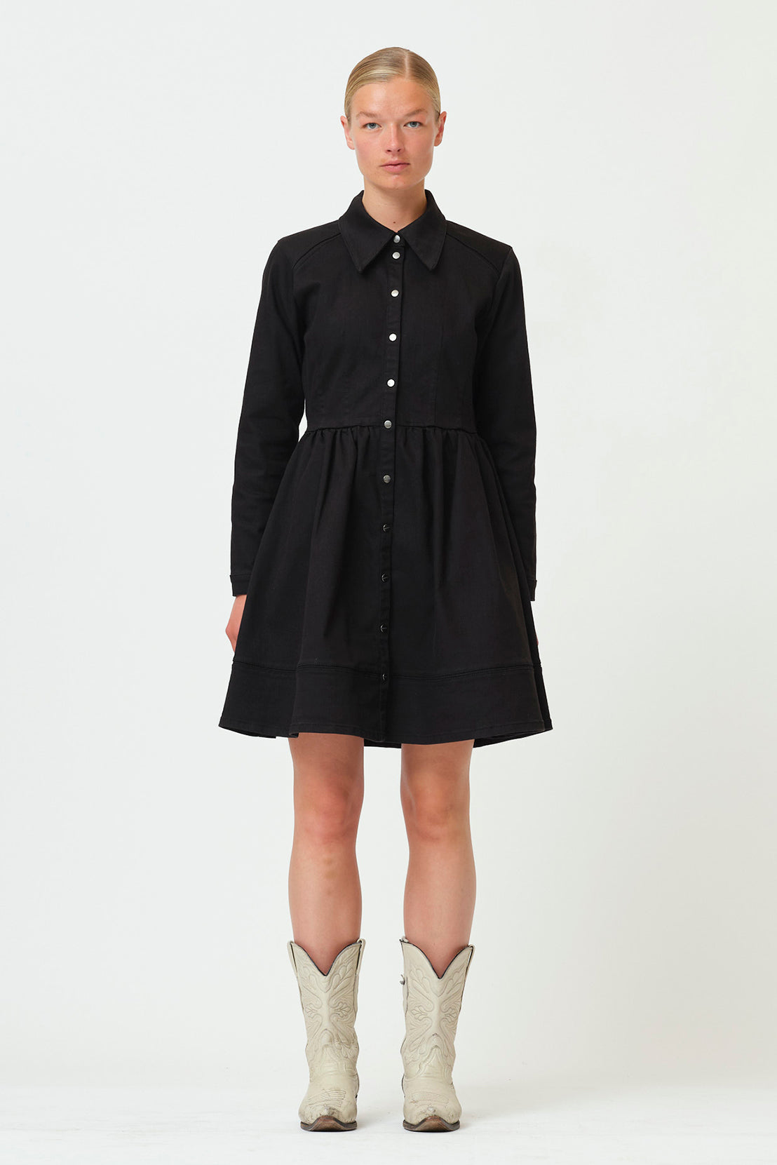 Brown Balloon Dress Clean Black